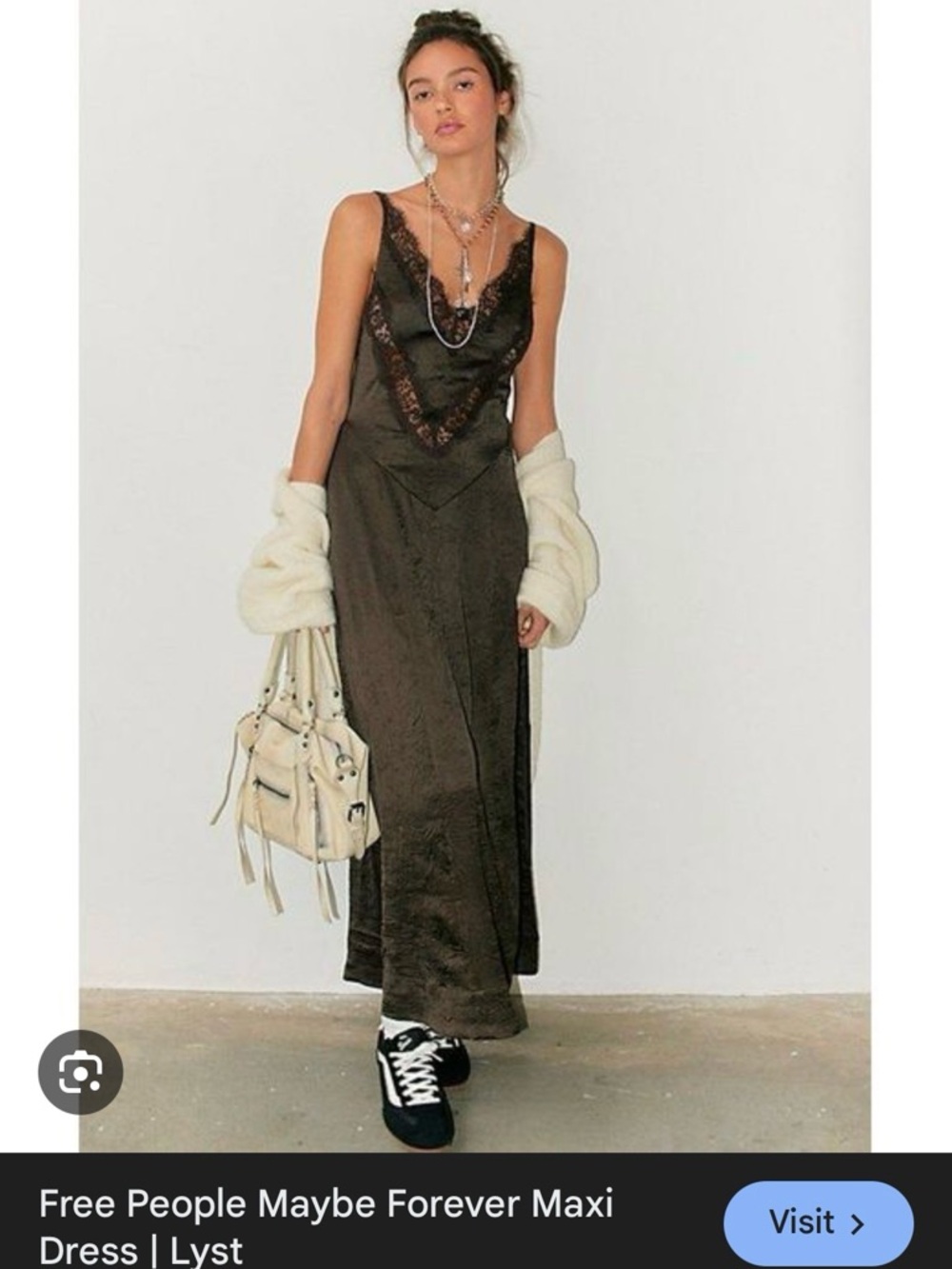 Free People Dark Brown/Fudge Maybe Forever Maxi Dress